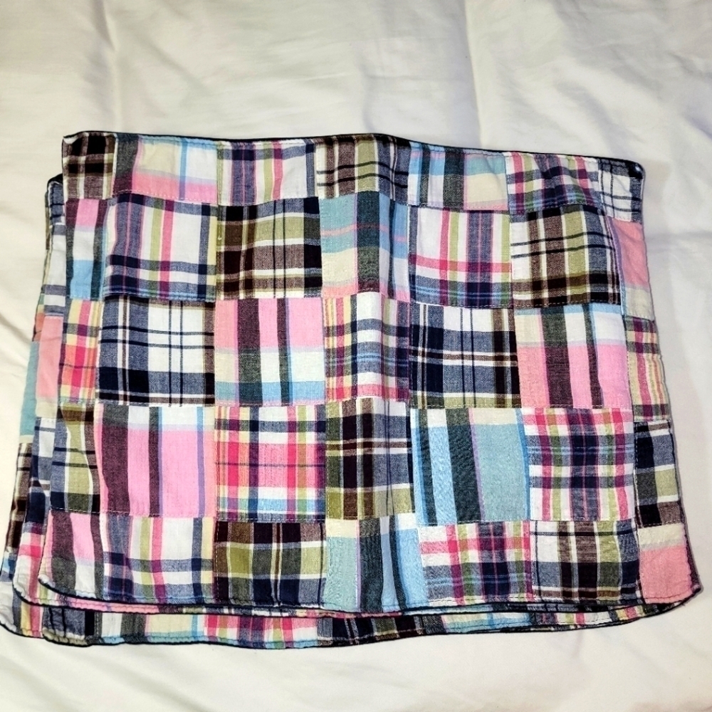 Susan Towner Madras Parchwork Placemats Coastal Preppy Home Cottage Beach set 4